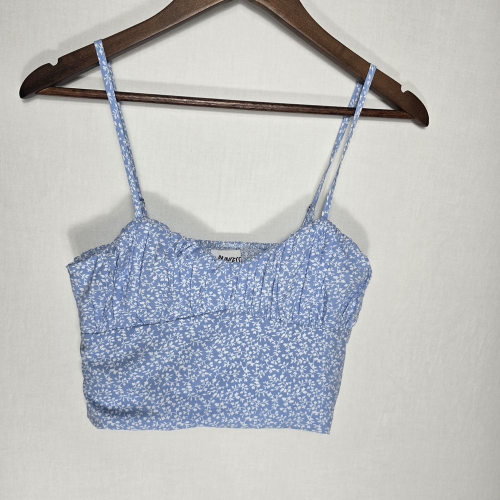Princess Polly Blue Floral Crop Top